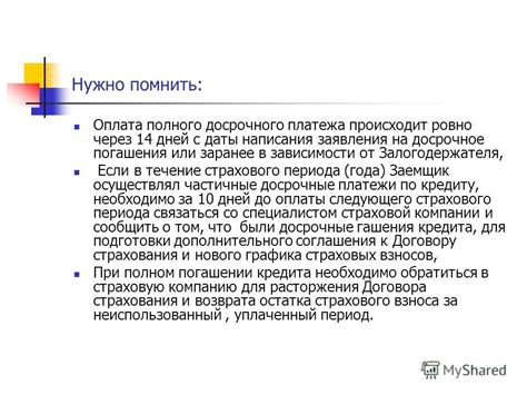 Презентация на тему: "Формирование заявления на досрочное погашение ...