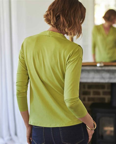 Chartreuse Relaxed Pleat Shoulder Top Pure Collection