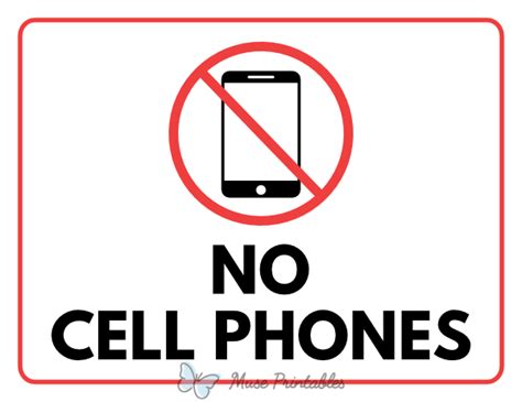 Printable No Cell Phones Sign