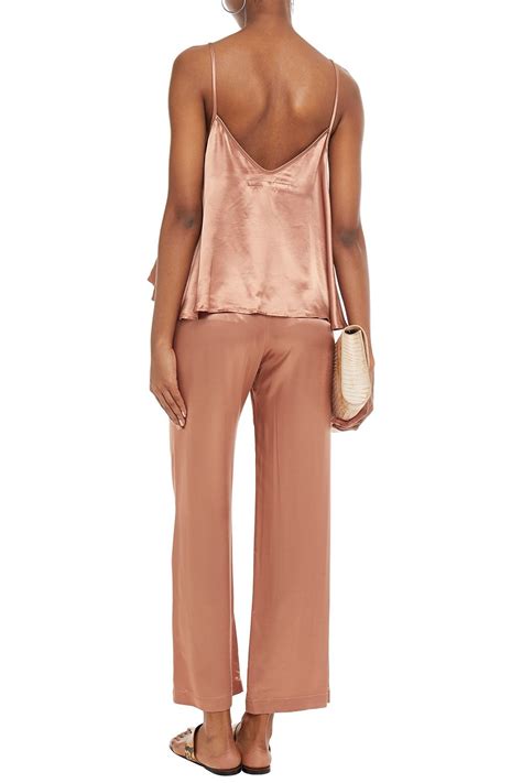 Enza Costa Gathered Satin Wide Leg Pants The Outnet