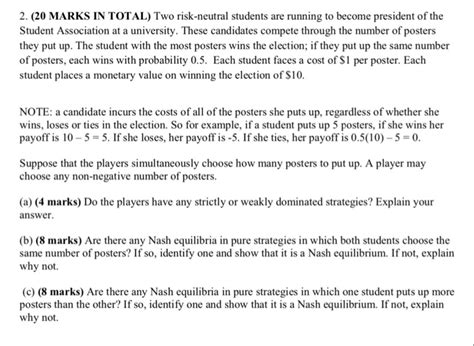 Solved 2 20 Marks In Total Two Risk Neutral Students Are