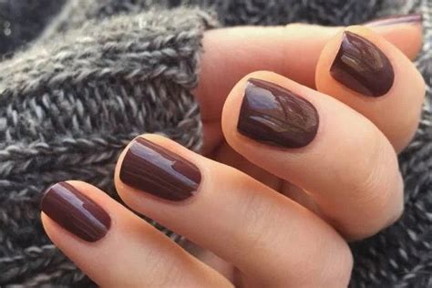 Uñas marrón oscuro para el otoño invierno 2018 19 Popular Nail Colors