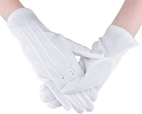 6 Pairs Parade Gloves White Cotton Formal Tuxedo Costume Honor Guard Gloves With