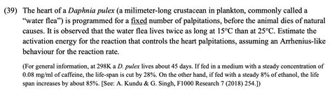 Solved 39 ﻿the Heart Of A Daphnia Pulex A Milimeter Long