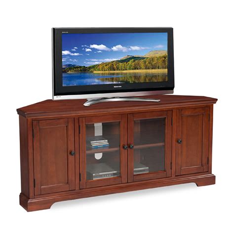 Leick Westwood Cherry Hardwood 60w Corner Tv Stand