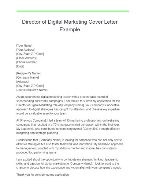 Digital Marketing Cover Letter 27 Examples Format Pdf