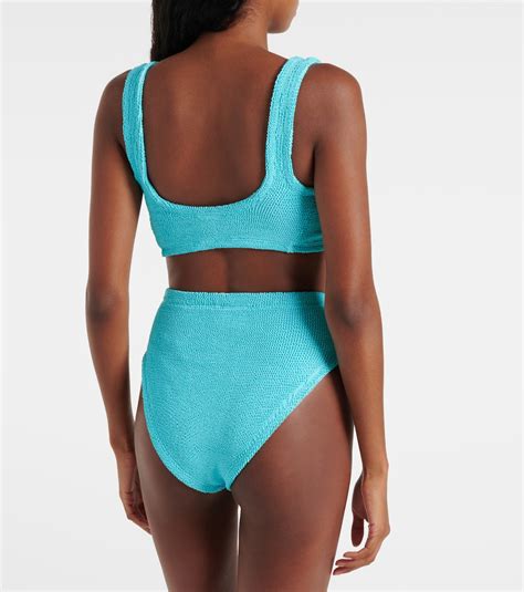 Jamie High Rise Bikini In Blue Hunza G Mytheresa