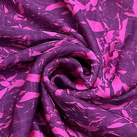 Classic Magenta Pink Crushed Bemberg Silk At Rs Silk Fabrics