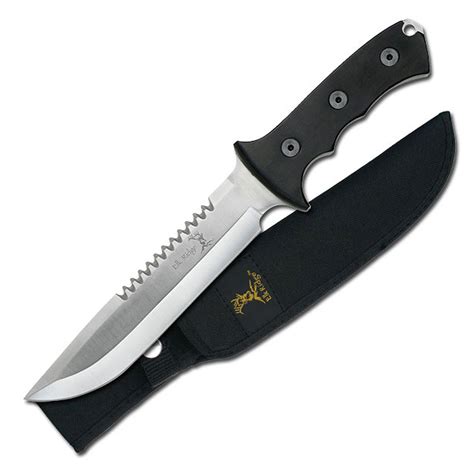 Stainless Steel Fixed Blade Knife / ELK RIDGE — Black Skull Blades