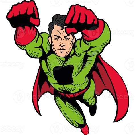 A Superhero Flying In The Air 49030345 Png
