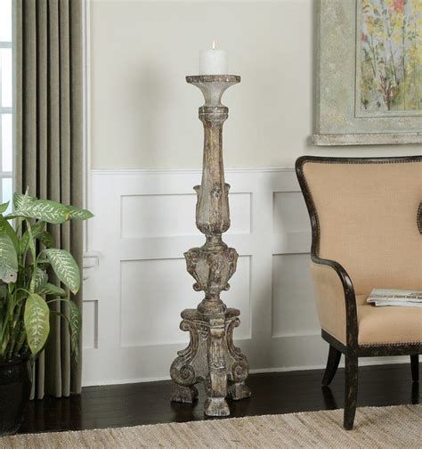 Wood Candelabra Floor Candle Holders Floor Pillar Candle Holders