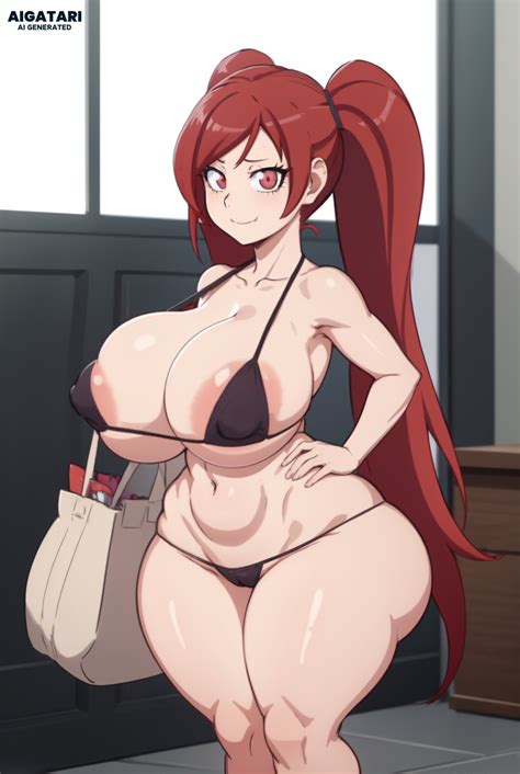 Hentai Busty Ai Generated Aiba Manami Aigatari Areola Ass Bikini Boku
