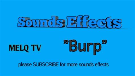 Burp Sounds Effect Use For Video Editing Youtube