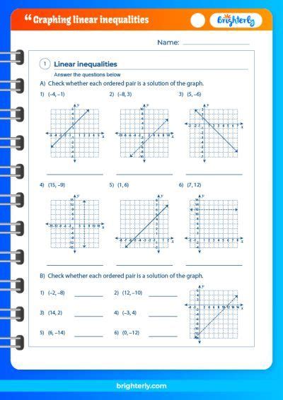 FREE Download Printable Graphing Linear Inequalities Worksheets [PDFs]