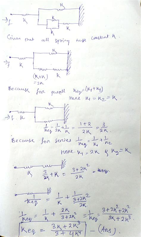 Solved Determine The Equivalent Spring Constant Of The Arrangement