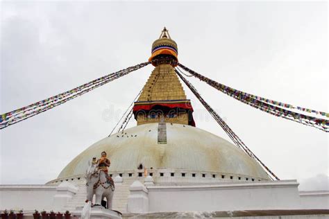 The Colorful Prayer Flags of Boudhanath Stupa in Kathmandu Editorial ...