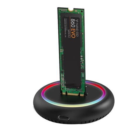 Dual Protocol Ssd M Docking Station Rgb Led Light M Sata Usb C Ssd