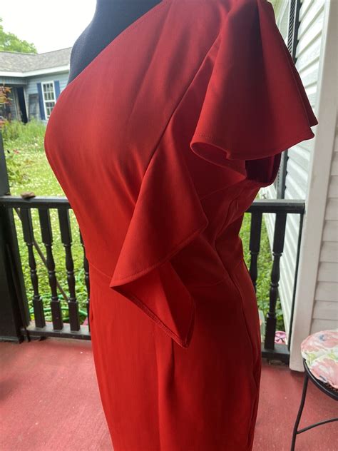 Sexy Red One Shoulder Dress Fits Body Size 12 14 Ebay