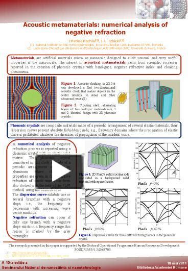 PPT – Acoustic metamaterials: numerical analysis of negative refraction PowerPoint presentation ...