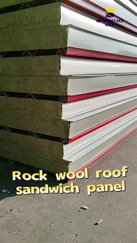 Rock Wool Sandwich Panels Purlin Fireproof Rock Wool Sandwich Steel