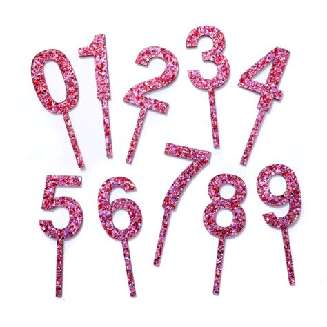 Red/Pink Glitter Cake Topper Number 4 – Invite Me