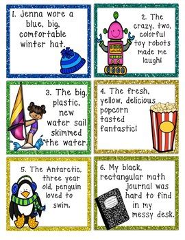 Ordering Adjectives Task Cards L 4 1d By Monica Abarca TPT