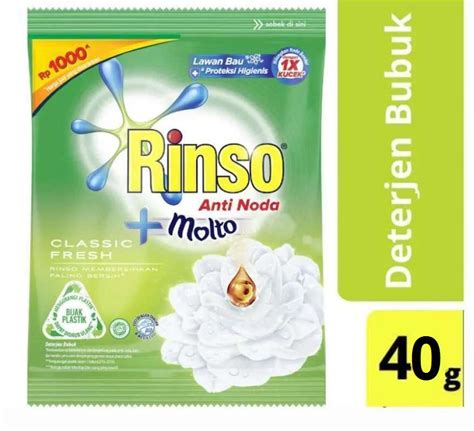 Promo Rinso Anti Noda Molto Powder Detergen Classic Fresh 38 G 6