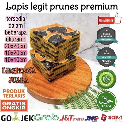 Kue Lapis Legit Prunes Spesial Cake Cemilan Hari Raya Makanan Ringan