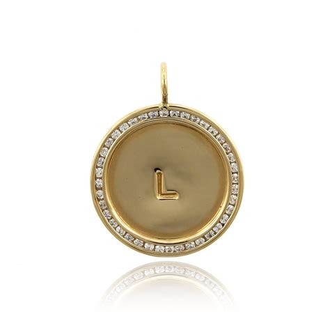 14k Yellow Gold L Stamp Diamond Disc Longs Jewelers