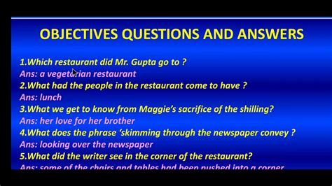 The Priceless T Class 9th Objectives Questions And Answers Youtube