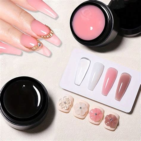 Ml Non Stick Hand Solid Extension Nail Gel Clear Nude And Rhinestone Glue Gel For Easy