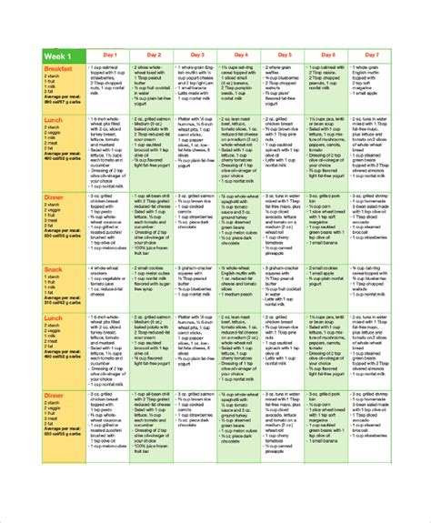 Free 6 Sample Meal Calendar Templates In Pdf Ms Word Excel