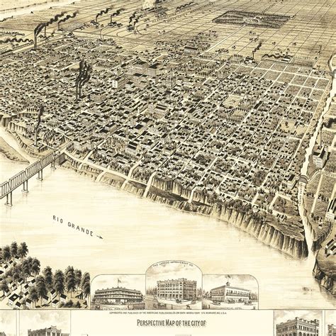 Vintage Map of Laredo, Texas 1890 by Ted's Vintage Art