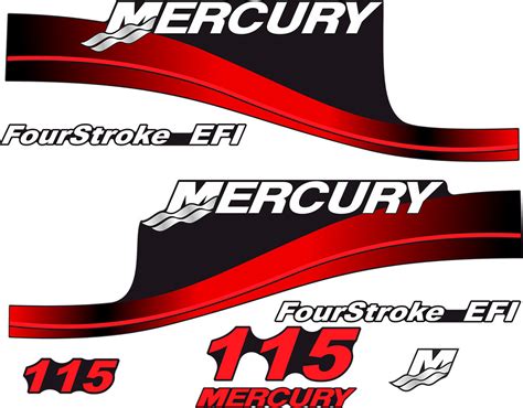 Mercury 115 Hp Four Stroke Outboard Engine Decals Sticker Set