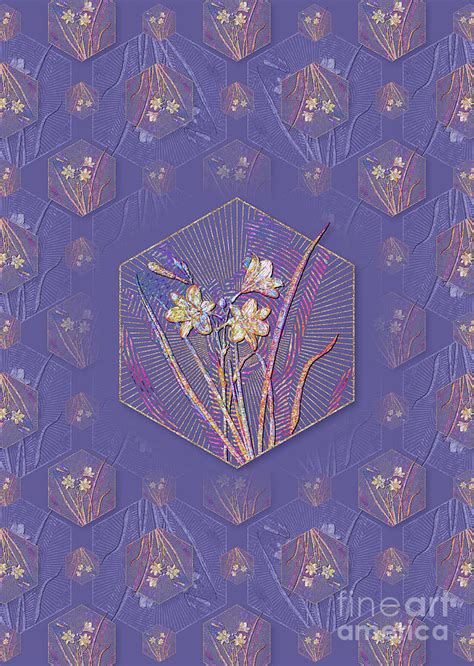 Daylily Geometric Mosaic Pattern In Veri Peri N 0135 Mixed Media By