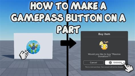 HOW TO MAKE A GAMEPASS BUTTON ON A PART Roblox Studio Tutorial YouTube