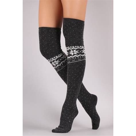 Woolly Winter Wonderland Thigh High Socks 22 Liked On Polyvore