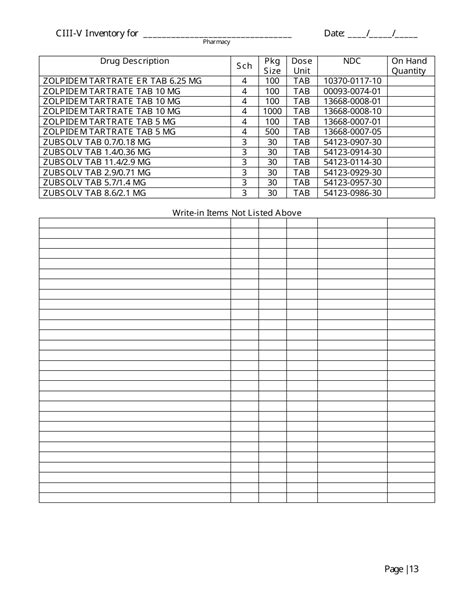 North Carolina Controlled Substances Inventory Log Fill Out Sign