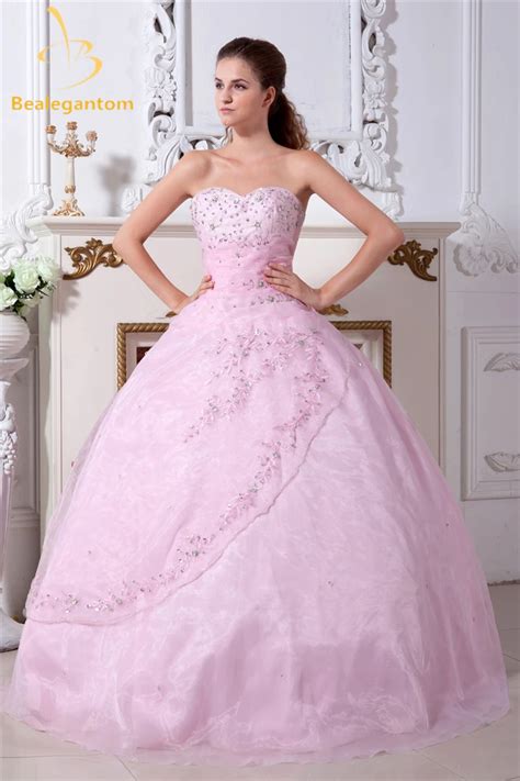 Bealegantom Pink Sweetheart Ball Gown Quinceanera Dresses Beaded