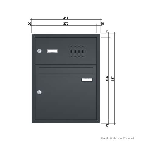 Max Knobloch Unterputz Briefkasten Klingel Anthrazit Ral Liter