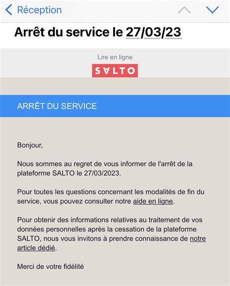 Frédéric on Twitter RT anael tw Fin du service Salto le 27 mars