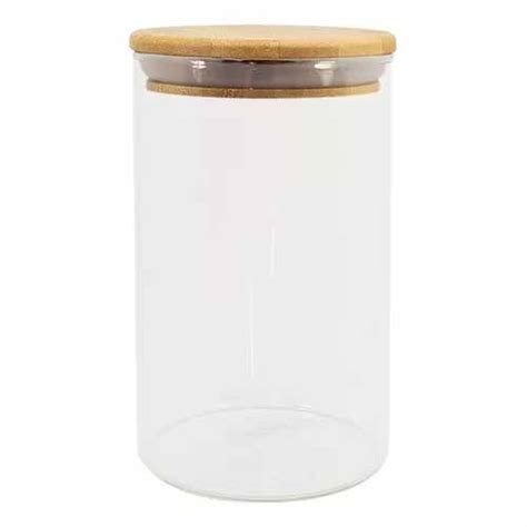 Pote Hermético de vidro circular 1 1 Litros Bambu Tupperware onde