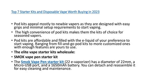 Ppt Top 7 Starter Kits And Disposable Vape Worth Buying In 2023