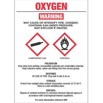 Chemical Ghs Labels Oxygen Seton Canada