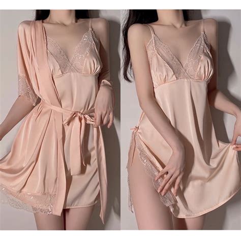 Jual Sexy Lingerie Kimono Baju Tidur Satin Lingerie Wanita Lingerie