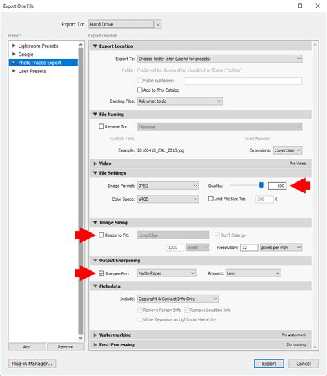 Best Lightroom Export Settings For Web Print Facebook Free Export