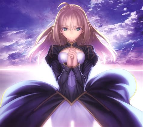 Female Anime Character Anime Clouds Sky Fate Stay Night Hd