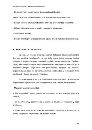 CARACTERÍSTICAS DE LA SOBREDOTACIÓN INTELECTUAL PDF