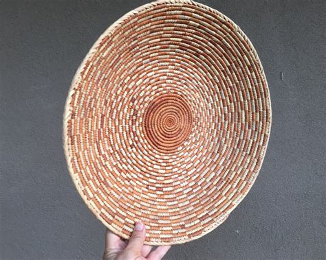 Shallow Woven Basket Bohemian Decor Southwestern Decor Native