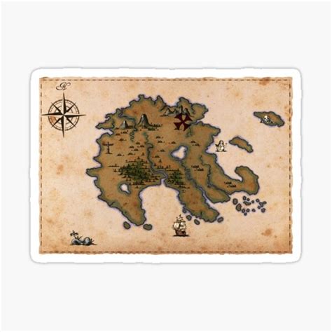 Once Upon A Time Map Sticker By Capnmarshmallow Redbubble